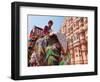 India, Rajasthan, Jaipur, Ceremonial Decorated Elephant Outside the Hawa Mahal, Palace of the Winds-Gavin Hellier-Framed Photographic Print