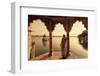 India, Rajasthan, Jaisalmer, Gadi Sagar Lake, Indian Woman Wearing Traditional Saree Outfit-Michele Falzone-Framed Premium Photographic Print