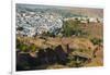 India, Rajasthan, Jodhpur. Mehrangarh Fort, view from tower of old city wall and houses beyond pain-Alison Jones-Framed Photographic Print