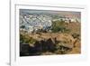 India, Rajasthan, Jodhpur. Mehrangarh Fort, view from tower of old city wall and houses beyond pain-Alison Jones-Framed Photographic Print