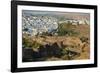 India, Rajasthan, Jodhpur. Mehrangarh Fort, view from tower of old city wall and houses beyond pain-Alison Jones-Framed Photographic Print