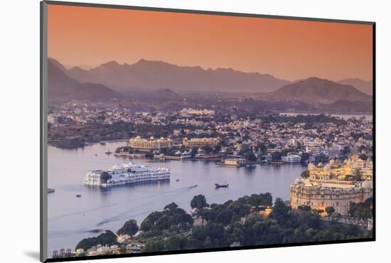 India, Rajasthan, Udaipur, Elevated View of Lake Pichola and Udaipur City-Michele Falzone-Mounted Photographic Print