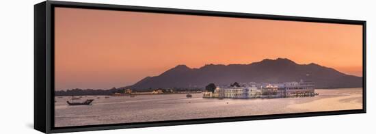 India, Rajasthan, Udaipur, Lake Pichola and Lake Palace-Michele Falzone-Framed Stretched Canvas