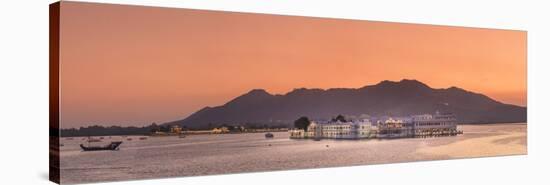 India, Rajasthan, Udaipur, Lake Pichola and Lake Palace-Michele Falzone-Stretched Canvas