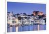 India, Rajasthan, Udaipur, View of Lal Ghat and City Palace Complex-Michele Falzone-Framed Photographic Print