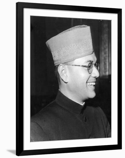 India's Nationalist Leader Subhas Chandra Bose, Who Is Anti-British and Pro-Japanese, During WWII-null-Framed Photographic Print