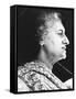 India's Prime Minister Indira Gandhi Speaks to Supporters on June 18, 1975-null-Framed Stretched Canvas