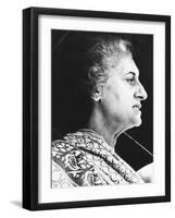 India's Prime Minister Indira Gandhi Speaks to Supporters on June 18, 1975-null-Framed Photo