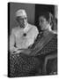 India's Prime Minister Jawaharlal Nehru with Daughter Indira Gandhi at the Asia African Conference-Lisa Larsen-Stretched Canvas