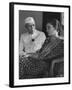 India's Prime Minister Jawaharlal Nehru with Daughter Indira Gandhi at the Asia African Conference-Lisa Larsen-Framed Premium Photographic Print