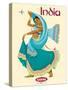 India - Sabena Belgian World Airlines - Native Indian Dancer, Vintage Airline Travel Poster, 1969-Pacifica Island Art-Stretched Canvas