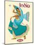 India - Sabena Belgian World Airlines - Native Indian Dancer, Vintage Airline Travel Poster, 1969-Pacifica Island Art-Mounted Art Print