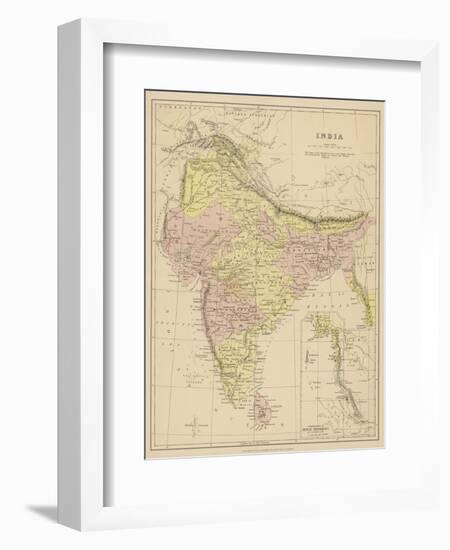 India Showing the Various Presidencies Under British Rule-null-Framed Photographic Print