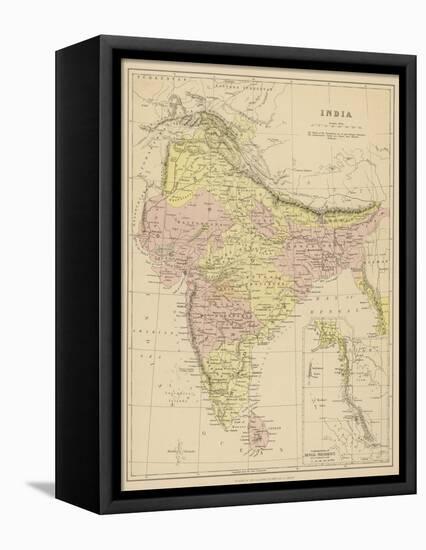 India Showing the Various Presidencies Under British Rule-null-Framed Stretched Canvas