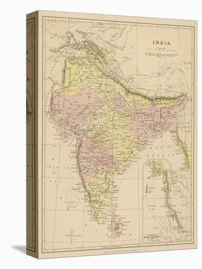 India Showing the Various Presidencies Under British Rule-null-Stretched Canvas