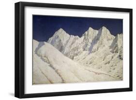 India. Snow on the Himalayas, 1874-1876-Vasili Vasilyevich Vereshchagin-Framed Premium Giclee Print