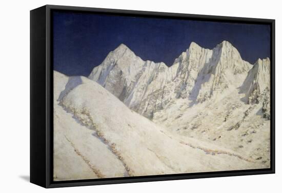 India. Snow on the Himalayas, 1874-1876-Vasili Vasilyevich Vereshchagin-Framed Stretched Canvas