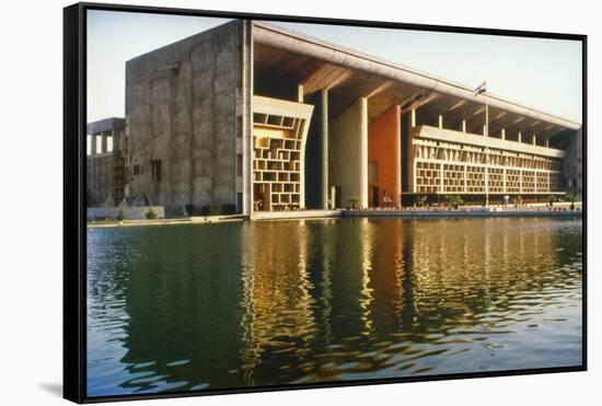 India: Supreme Court-Le Corbusier-Framed Stretched Canvas