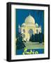 India - Taj Mahal, Agra Uttar Pradesh - Vintage Travel Poster, 1930s-Pacifica Island Art-Framed Art Print