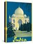 India - Taj Mahal, Agra Uttar Pradesh - Vintage Travel Poster, 1930s-Pacifica Island Art-Stretched Canvas