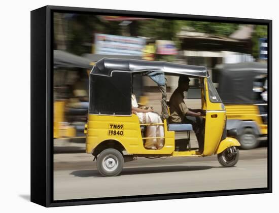 India, Tamil Nadu; Tuk-Tuk (Auto Rickshaw) in Madurai-Will Gray-Framed Stretched Canvas