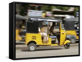 India, Tamil Nadu; Tuk-Tuk (Auto Rickshaw) in Madurai-Will Gray-Framed Stretched Canvas