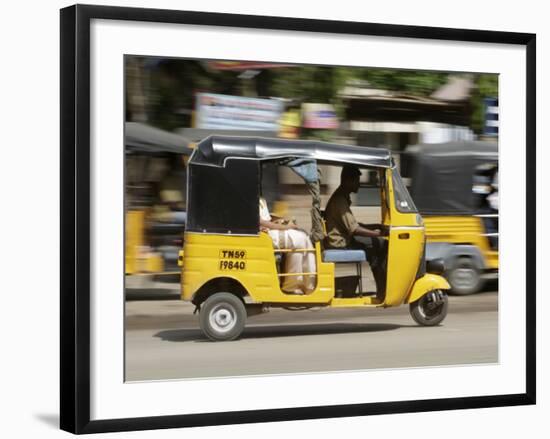 India, Tamil Nadu; Tuk-Tuk (Auto Rickshaw) in Madurai-Will Gray-Framed Photographic Print