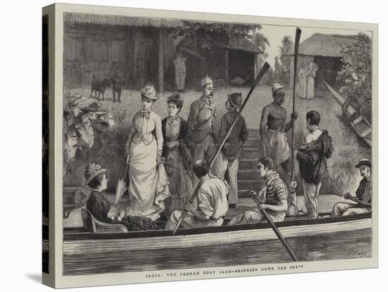 India, the Poonah Boat Club, Bringing Down the Boats-Henry Woods-Stretched Canvas