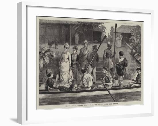 India, the Poonah Boat Club, Bringing Down the Boats-Henry Woods-Framed Giclee Print