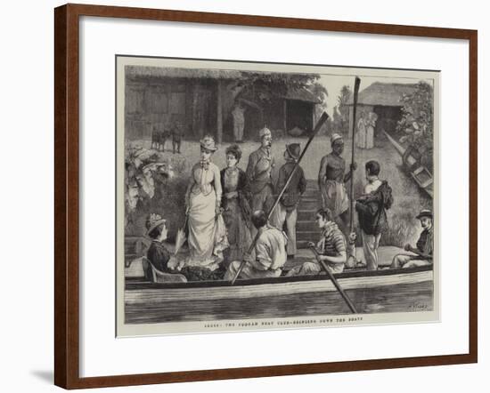 India, the Poonah Boat Club, Bringing Down the Boats-Henry Woods-Framed Giclee Print