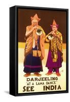 India Travel Poster, Darjeeling-null-Framed Stretched Canvas