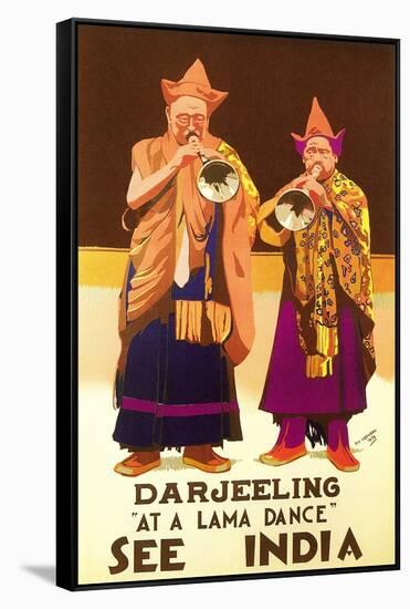 India Travel Poster, Darjeeling-null-Framed Stretched Canvas