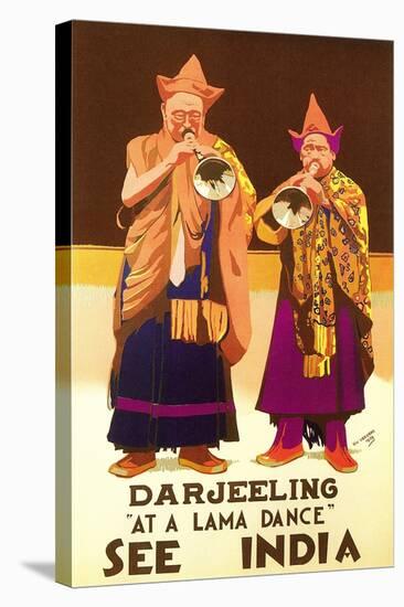 India Travel Poster, Darjeeling-null-Stretched Canvas