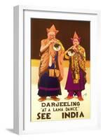 India Travel Poster, Darjeeling-null-Framed Art Print