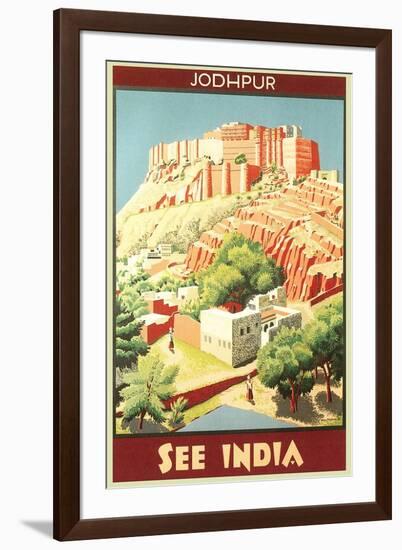 India Travel Poster, Jodhpur-null-Framed Art Print