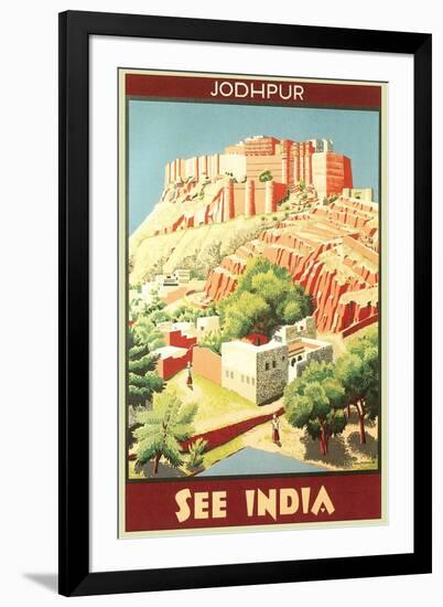 India Travel Poster, Jodhpur-null-Framed Art Print