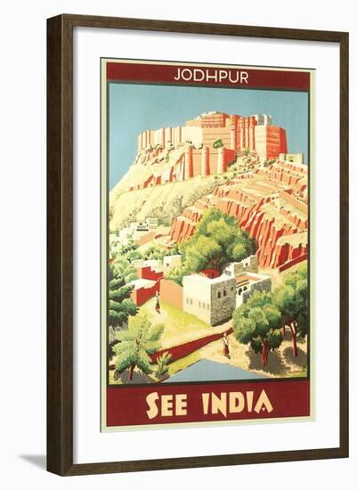 India Travel Poster, Jodhpur-null-Framed Art Print