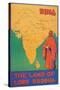 India Travel Poster, Lord Buddha-null-Stretched Canvas