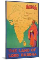 India Travel Poster, Lord Buddha-null-Mounted Art Print