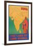 India Travel Poster, Lord Buddha-null-Framed Art Print