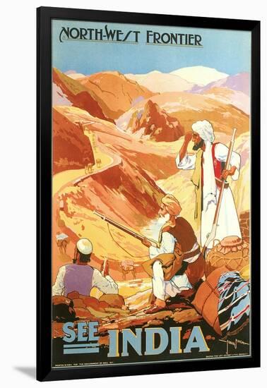 India Travel Poster, Northwest Frontier-null-Framed Art Print