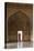 India, Uttar Pradesh, Agra, Agra Fort, a Woman in a Red Saree Walks Through the Interior-Alex Robinson-Stretched Canvas