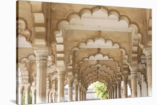 India, Uttar Pradesh, Agra, Agra Fort (Red Fort). The interior of the Red Fort.-Ellen Goff-Stretched Canvas