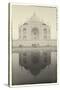 India, Uttar Pradesh, Agra, Black and White of the Taj Mahal Reflected in One of the Bathing Pools-Alex Robinson-Stretched Canvas