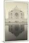 India, Uttar Pradesh, Agra, Black and White of the Taj Mahal Reflected in One of the Bathing Pools-Alex Robinson-Mounted Photographic Print