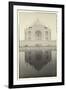 India, Uttar Pradesh, Agra, Black and White of the Taj Mahal Reflected in One of the Bathing Pools-Alex Robinson-Framed Photographic Print