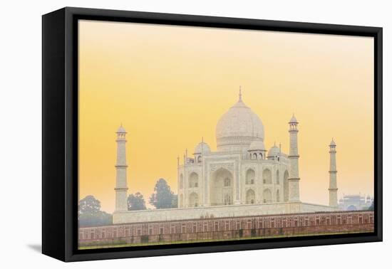 India, Uttar Pradesh, Agra, Taj Mahal in Golden Dawn Light-Alex Robinson-Framed Stretched Canvas