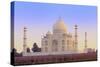 India, Uttar Pradesh, Agra, Taj Mahal in Rosy Dawn Light-Alex Robinson-Stretched Canvas