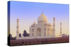 India, Uttar Pradesh, Agra, Taj Mahal in Rosy Dawn Light-Alex Robinson-Stretched Canvas