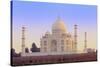 India, Uttar Pradesh, Agra, Taj Mahal in Rosy Dawn Light-Alex Robinson-Stretched Canvas